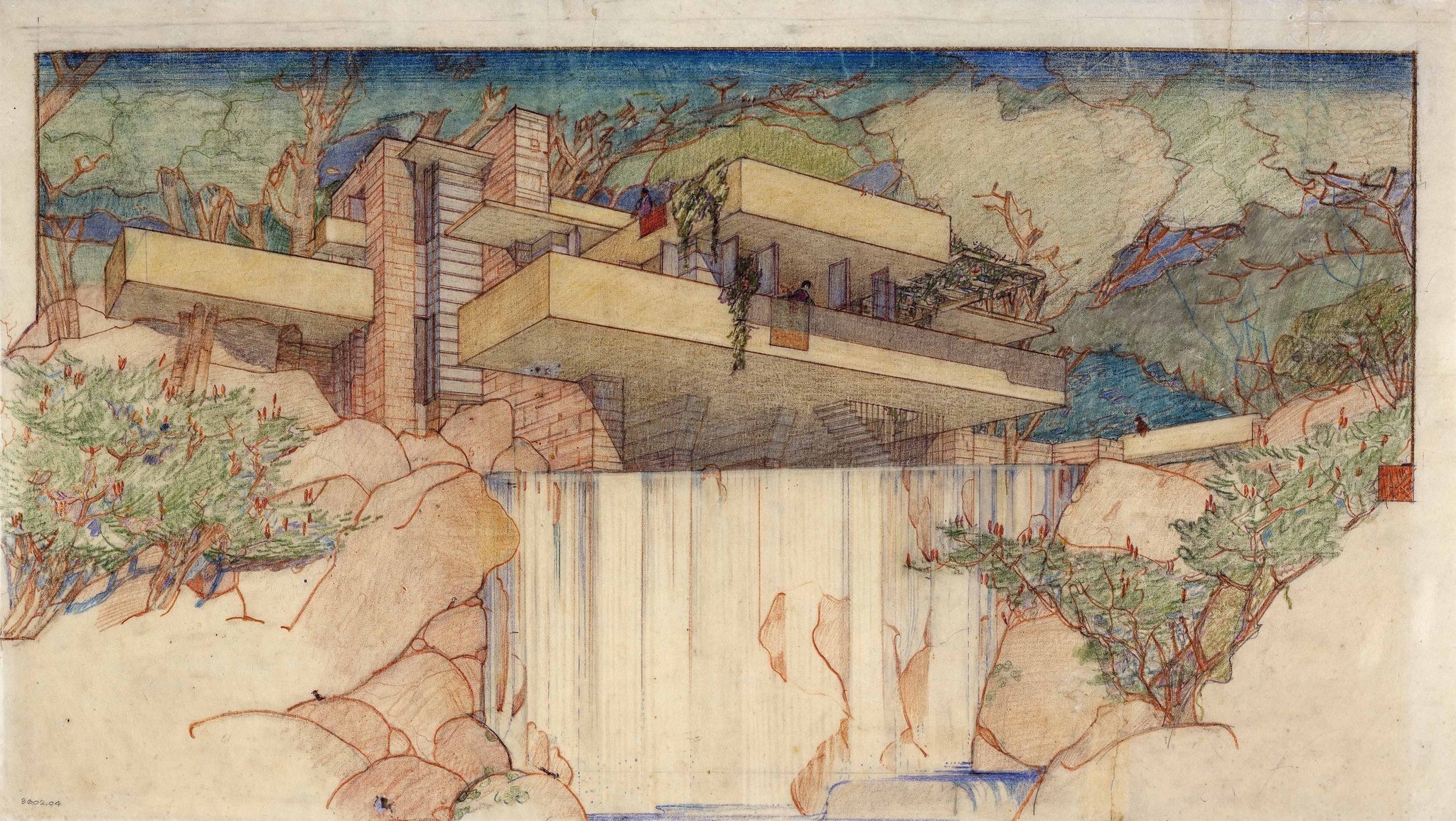 Fallingwater - Sketch by Frank Lloyd Wright